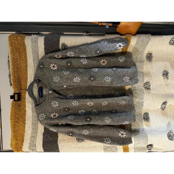 Karen Scott II Gray Pure Wool Button Cardigan - 2X - Picture 3 of 7